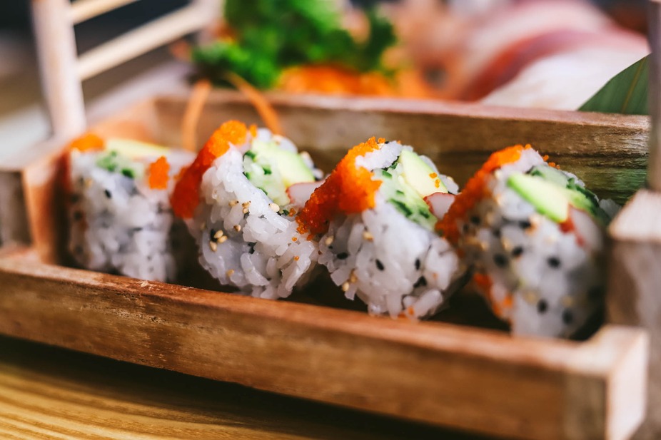 Fresh sushi rolls at Sushi Panda Calgary SE