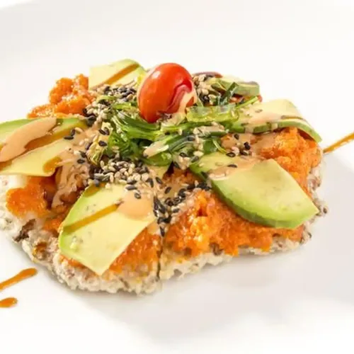 Spicy Tuna Sushi Pizza at Sushi Panda - AYCE sushi restaurant in SE Calgary, AB