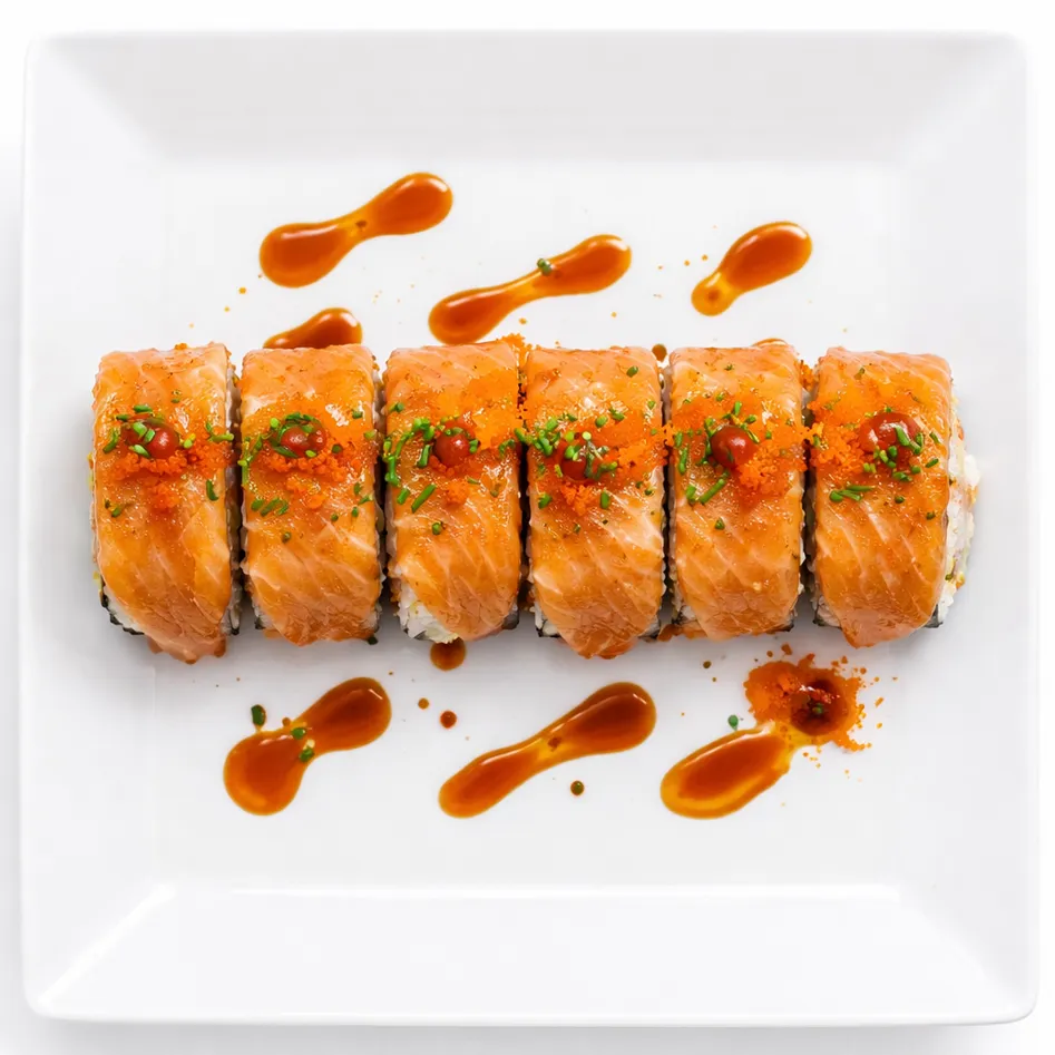 Spicy Salmon Roll at Sushi Panda - AYCE sushi in Calgary SE